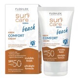 Flos-Lek Sun Care Derma Beach, crème visage et corps, SPF 50+, 50 ml