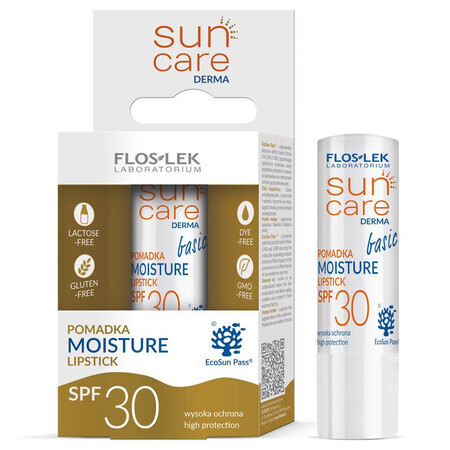 Flos-Lek Sun Care Derma Mmoisture, rouge à lèvres protecteur, SPF 30