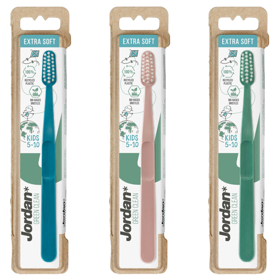 Jordan Green Clean, brosse à dents écologique pour enfants, 5-10 ans, 1 pièce