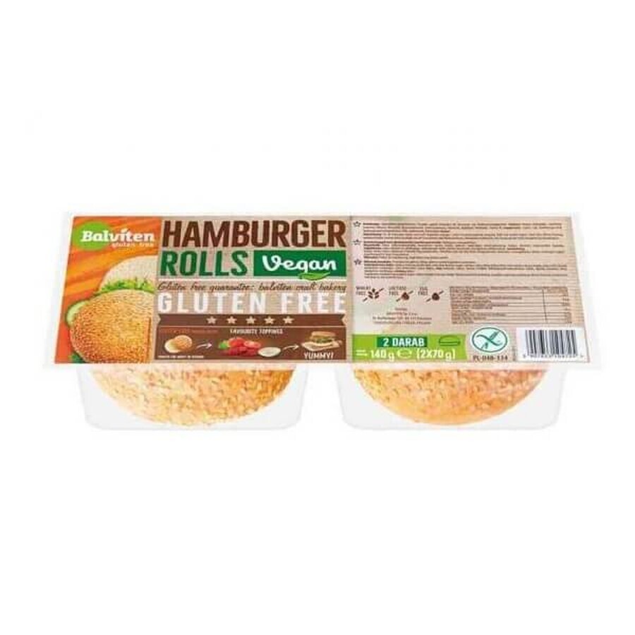 Pains à hamburger sans gluten, 2 x 70 g, Balviten
