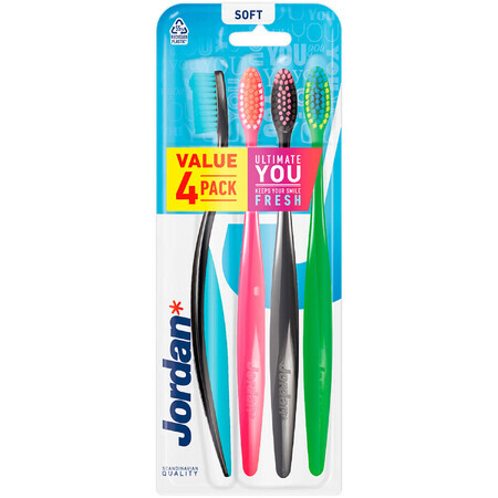 Jordan Ultimate You, brosse à dents, souple, 4 pièces