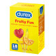 Durex Fruity Fun, lot de pr&#233;servatifs de diff&#233;rentes saveurs, 18 pi&#232;ces