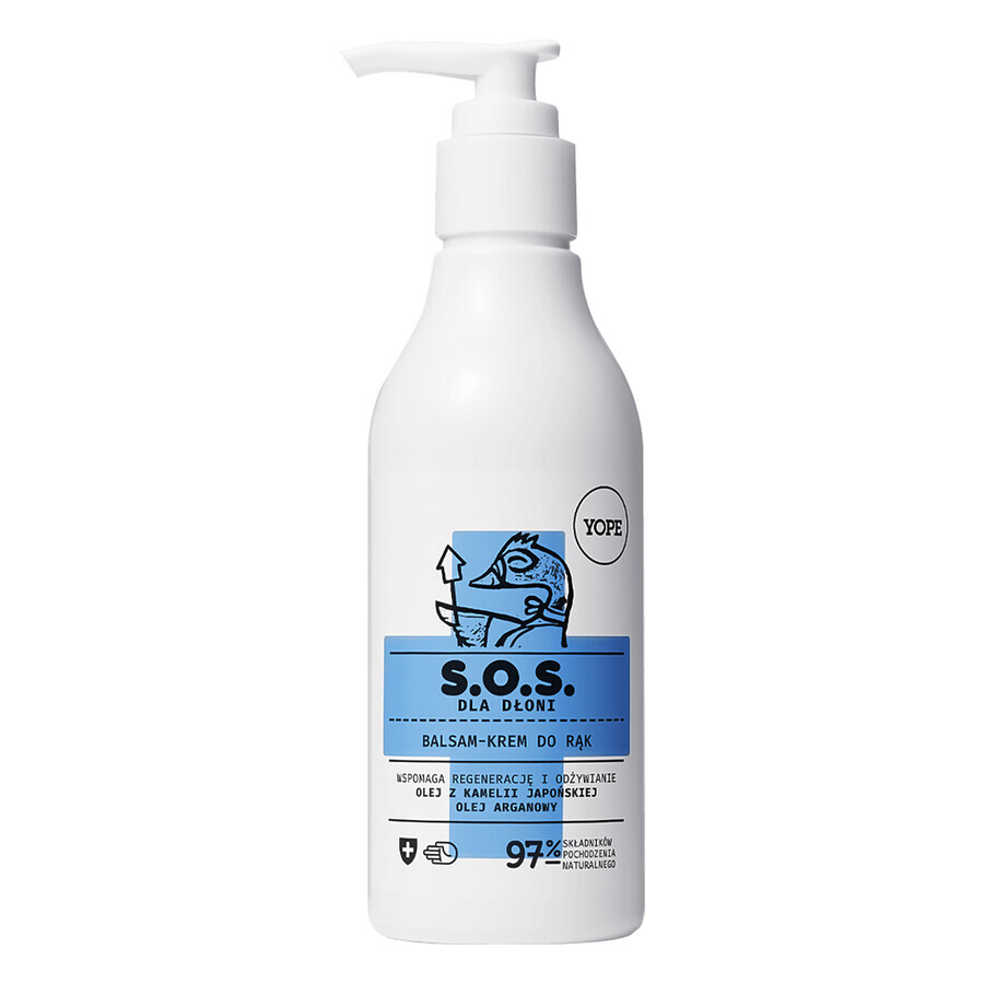 Yope SOS pour les mains, crème réparatrice pour les mains, huile de camélia japonaise et huile d&#39;argan, 160 ml