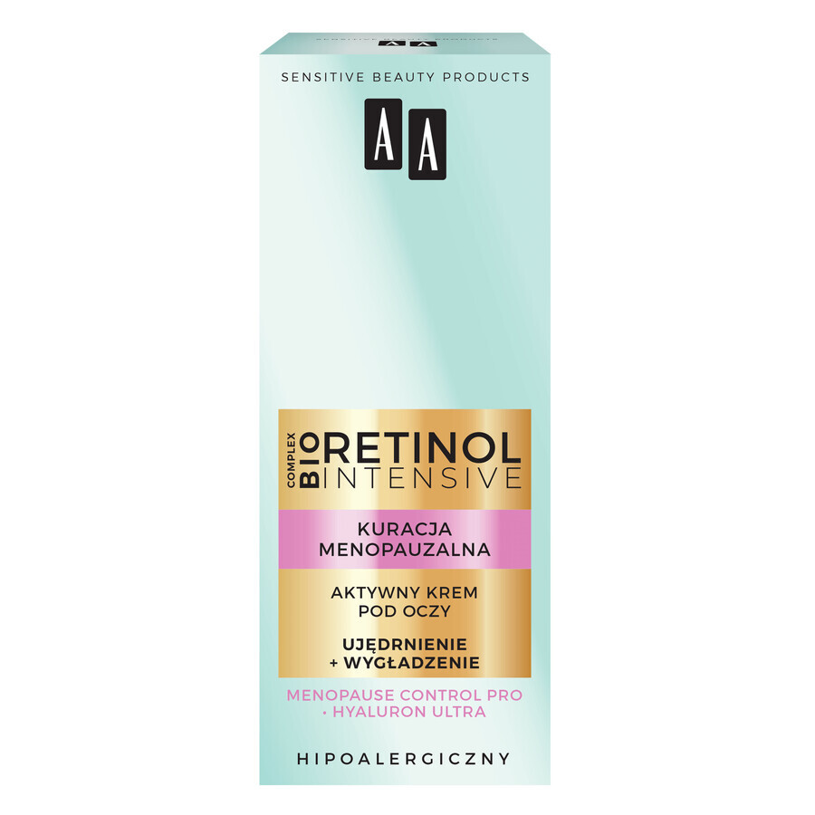 AA Retinol Intensive Menopause Treatment, crème contour des yeux active raffermissante et lissante, 15 ml