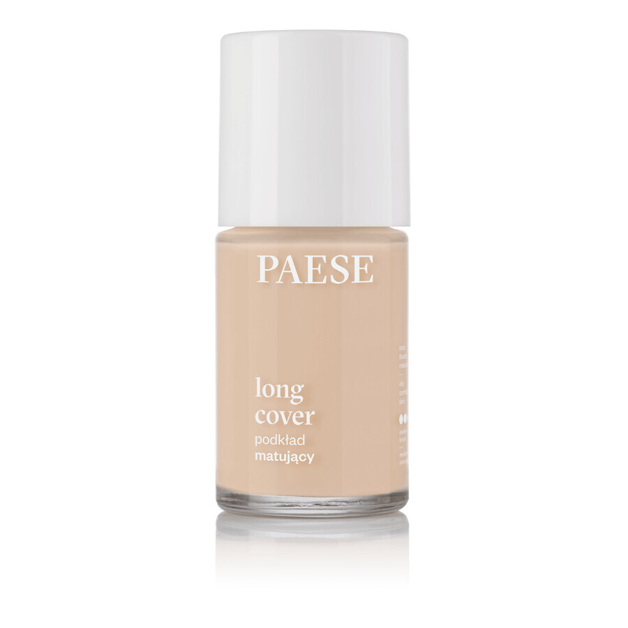 Paese Long Cover, fond de ten matifiant, 03M Natural, 30 ml