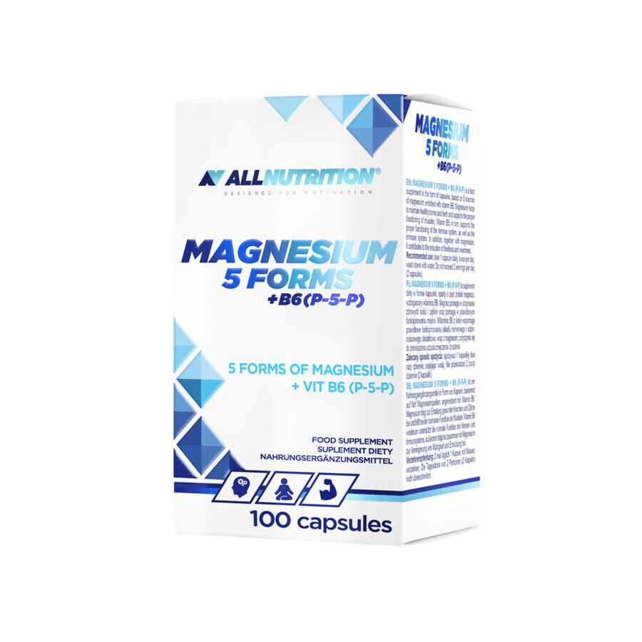 Allnutrition Magnesium 5 forms + B6 (P-5-P), 100 capsules