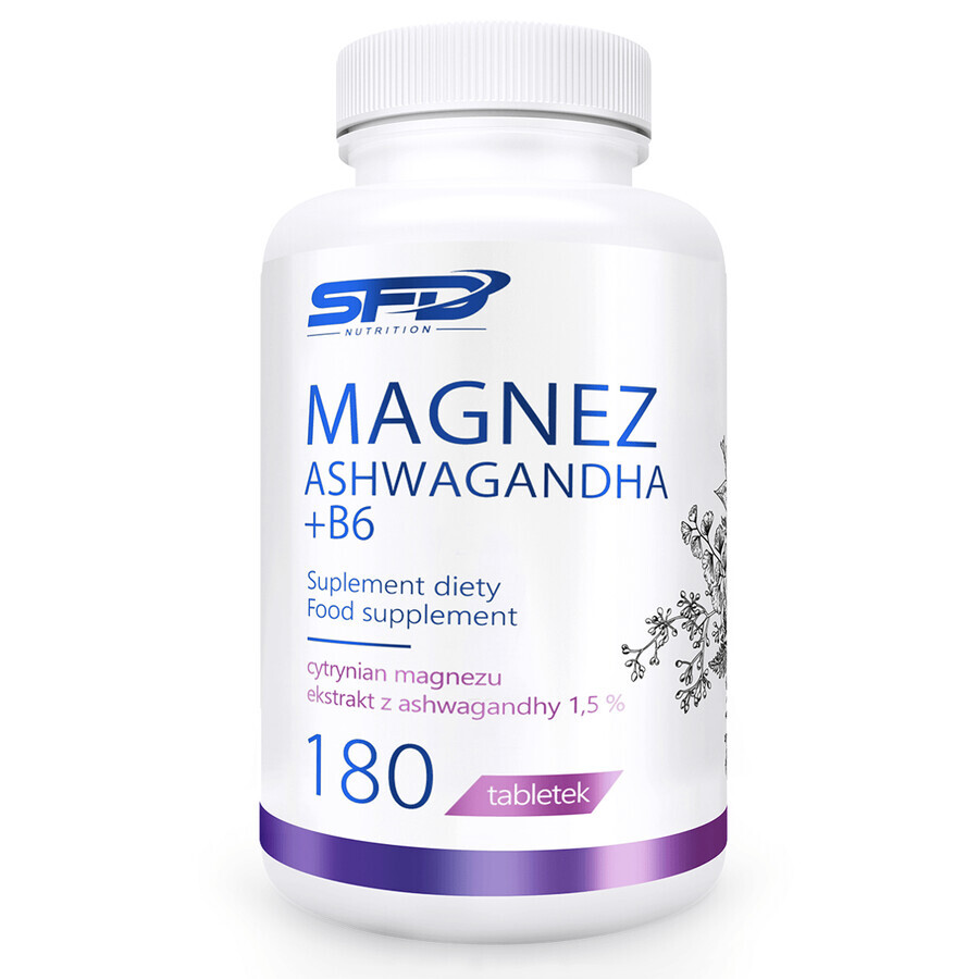 SFD Magnésium Ashwagandha + B6, 180 comprimés