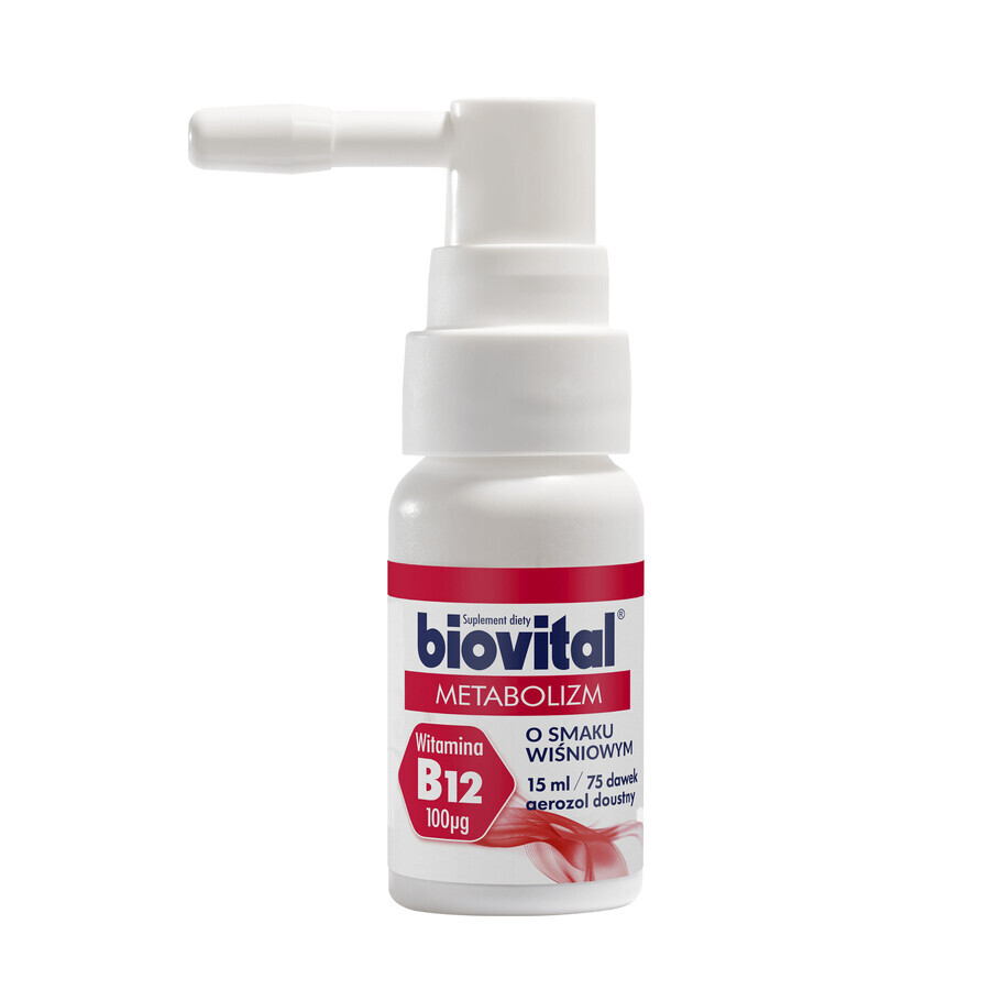 Biovital Métabolisme, spray buccal, arôme cerise, 15 ml