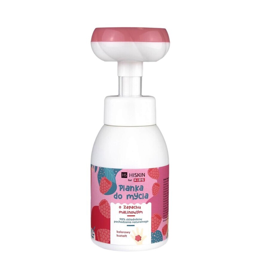 HiSkin For Kids, mousse lavante mains et corps, framboise, 300 ml