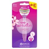 Wilkinson Sword Xtreme 3 My Intuition, rasoir femme, jetable, trois lames, Comfort Cherry Blossom, 4 pièces + 2 pièces gratuites