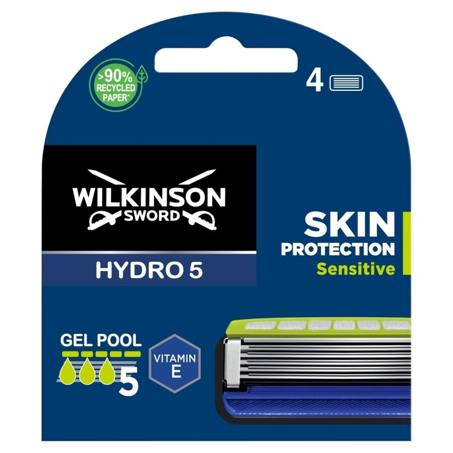 Wilkinson Sword Hydro 5, cartouches de remplacement, Skin Protection Sensitive 4 pièces