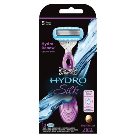 Wilkinson Sword Hydro Silk, aparat de ras cu lame interschimbabile pentru femei, 1 bucată