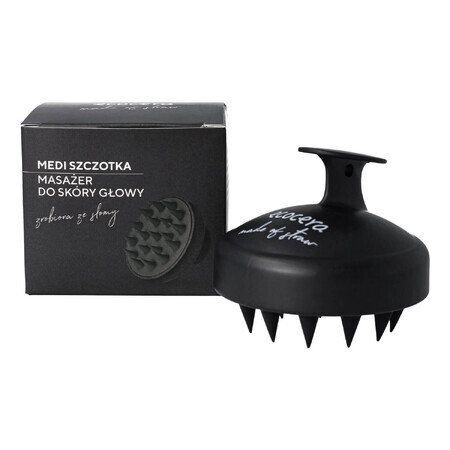 Ecocera Medi, brosse de massage du cuir chevelu, noire, 1 pièce