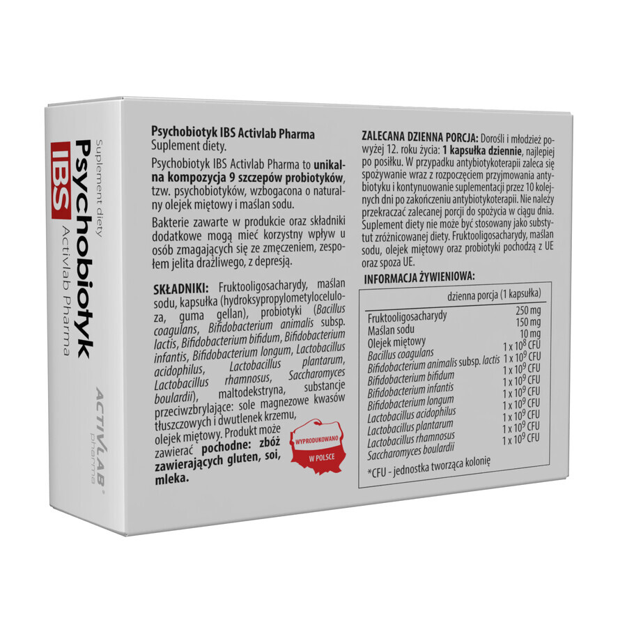 Activlab Pharma Psychobiotique IBS, 20 gélules entériques