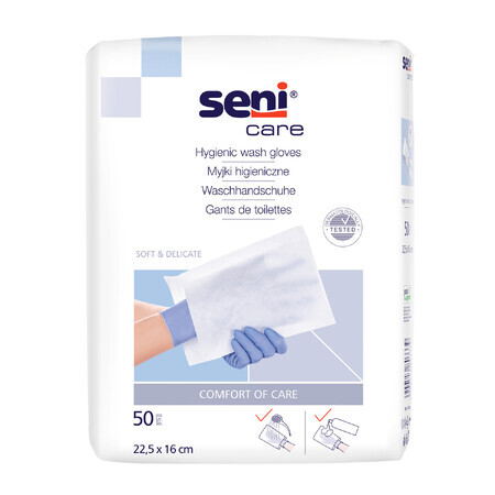 Seni Care Myjki higieniczne niepodfoliowane 22,5 x 16 cm, 50 sztuk