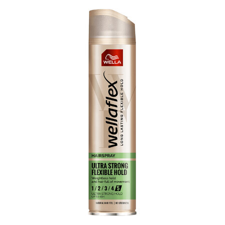 Wella Wellaflex Flexible Ultra Strong Hold, laque pour cheveux, force 5, 250 ml