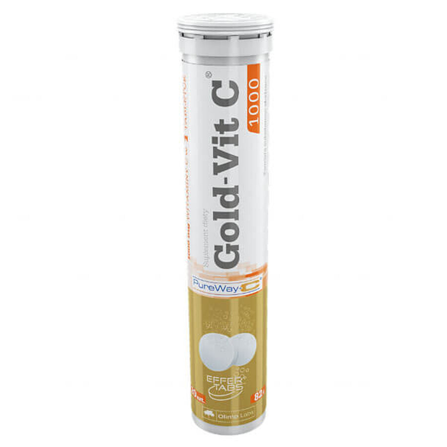 Olimp, Gold-Vit C, 1000 mg, arôme citron, 20 comprimés effervescents