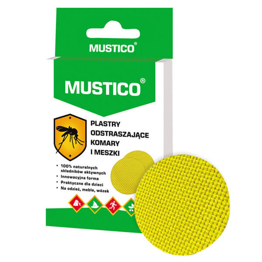 Mustico, patchs anti-moustiques et moucherons, pour enfants à partir de 6 mois, 12 pièces