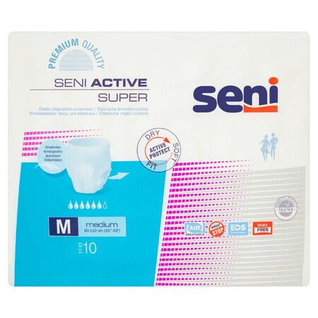 Seni Active Super, chiloți absorbanți, mărimea M, 80-110 cm, 10 bucăți