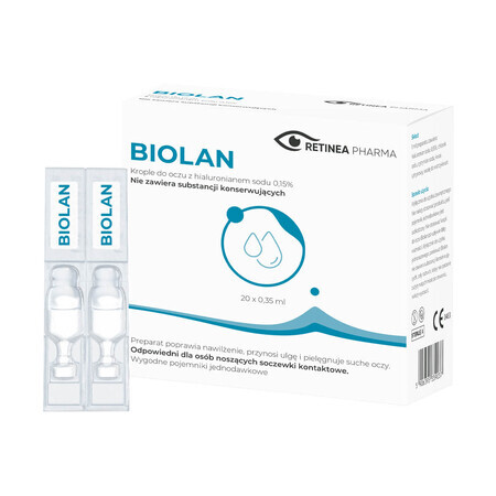 Biolan, picături pentru ochi, 0,35 ml x 20 minims