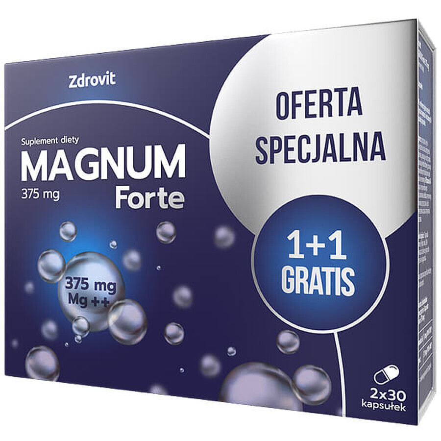 Zdrovit Magnum Forte 375 mg, 30 gélules + 30 gélules gratuites