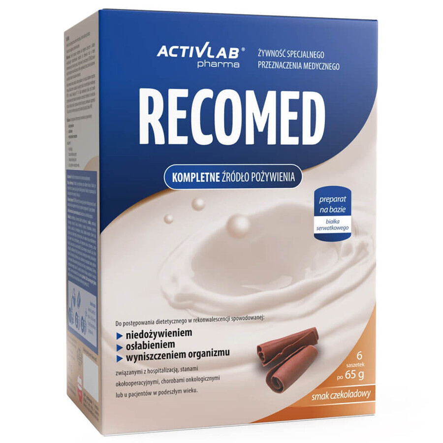 ActivLab Pharma RecoMed, préparation nutritionnelle, chocolat, 65 gx 6 sachets