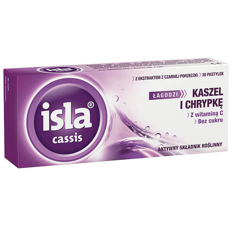 Isla Cassis cu extract de coacăze negre, 30 de pastiluțe