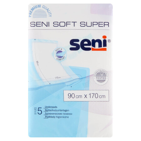 Seni Soft Super, assorbenti igienici, 90 cm x 170 cm, 5 unità