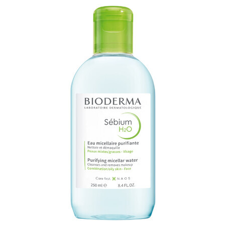 Bioderma Sebium H2O, fluide micellaire pour peaux grasses, mixtes et acnéiques, 250 ml