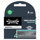 Wilkinson Sword Quattro Titanium Sensitive, inserts de remplacement, 4 pi&#232;ces