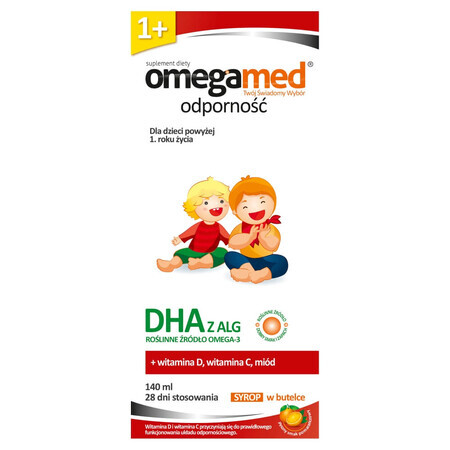 Omegamed Immunity DHA, sirop pour enfants de plus de 1 an, arôme orange, 140 ml