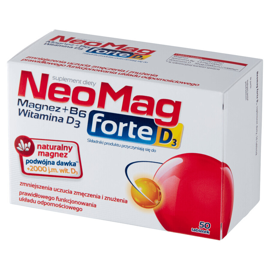 NeoMag Forte D3, 50 comprimate