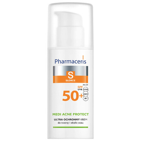 Pharmaceris S Medi Acne Protect, crème protectrice, pour peaux acnéiques, mixtes et grasses, 50 ml