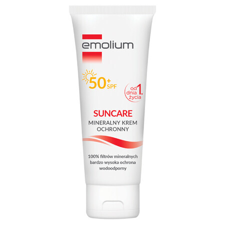Emolium Suncare, crème protectrice minérale pour enfants à partir de 1 jour et adultes, SPF 50+, 50 ml