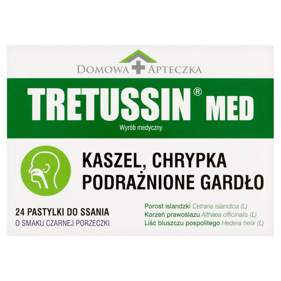 Tretussin Med, arôme cassis, 24 pastilles