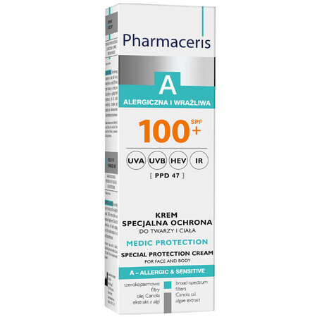 Pharmaceris A Medic Protection, crema protettiva speciale per viso e corpo, SPF 100+, 75 ml