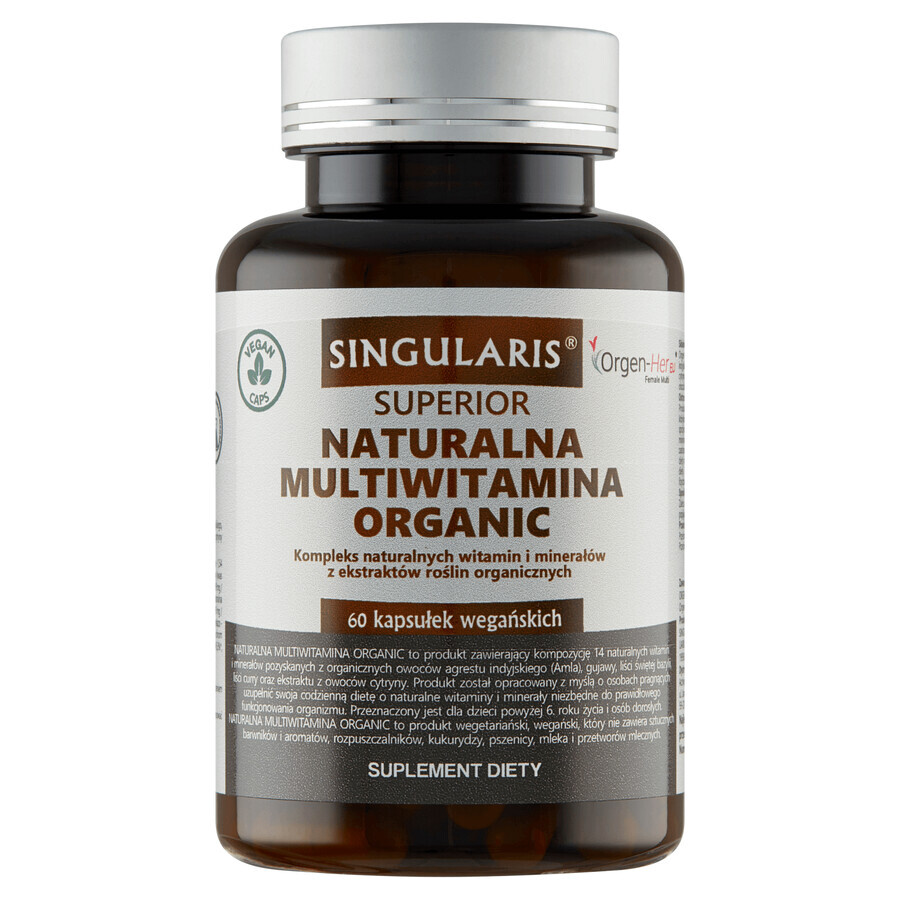 Singularis Superior Natural Multivitamin Bio, 60 gélules végétaliennes