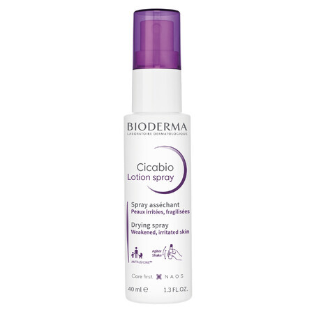 Bioderma Cicabio Loción Spray, spray calmante secante de heridas, 40 ml