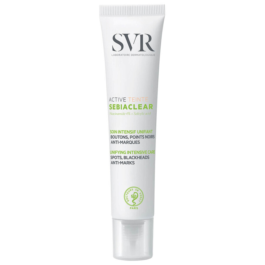 SVR Sebiaclear Active Teinte, Unifying active cream to reduce acne lesions, 40 ml