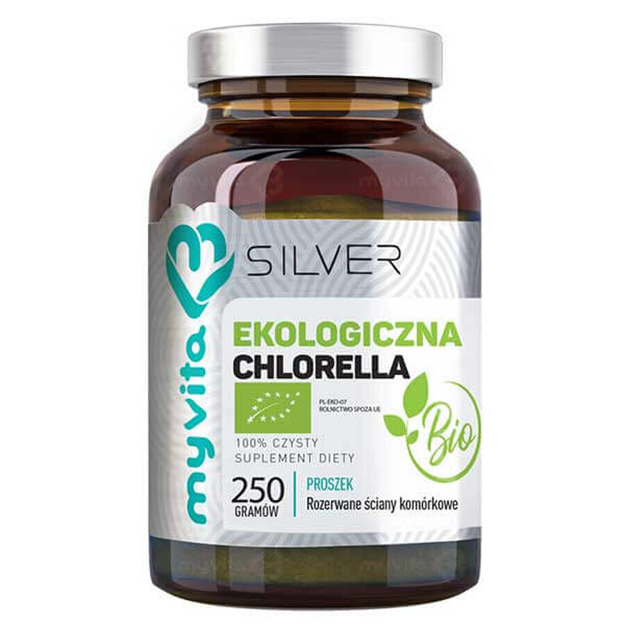 MyVita Silver Chlorelle biologique, parois cellulaires brisées, 250 g