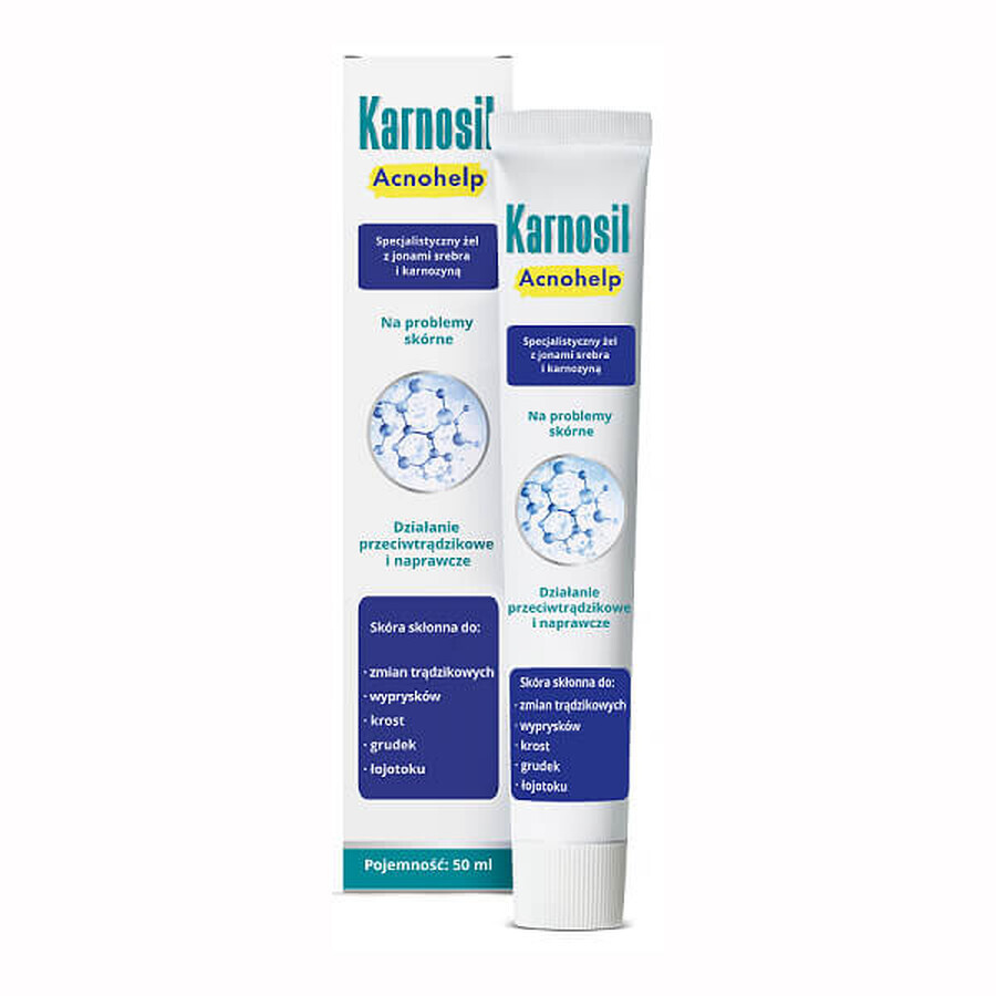 Karnosil Acnohelp, gel aux ions d&#39;argent et carnosine, 50 ml