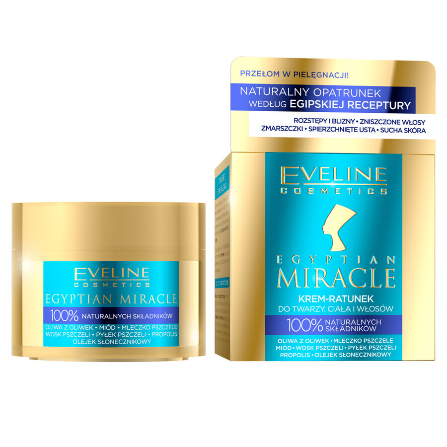 Eveline Cosmetics Egypt Miracle, crème de secours hydratante et régénérante pour le visage, le corps et les cheveux, 40 ml