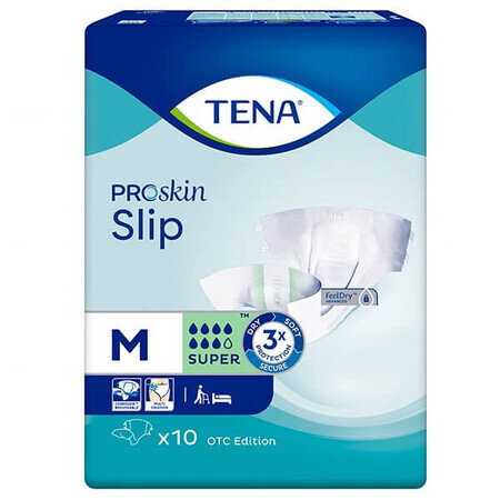 Tena Slip ProSkin, scutece, mărimea M, Super, 10 buc.