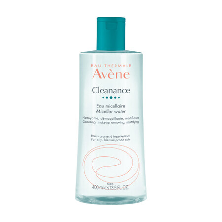 Avene Cleanance, Apă micelară pentru față și ochi, ten gras cu imperfecțiuni, 400 ml