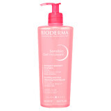 Bioderma Sensibio Gel Moussant, gel micellaire apaisant pour laver le visage, peaux sensibles et hypersensibles, 500 ml