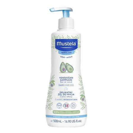 Gel Detergente Corpo e Capelli Delicato Mustela Bebe - 500 ml