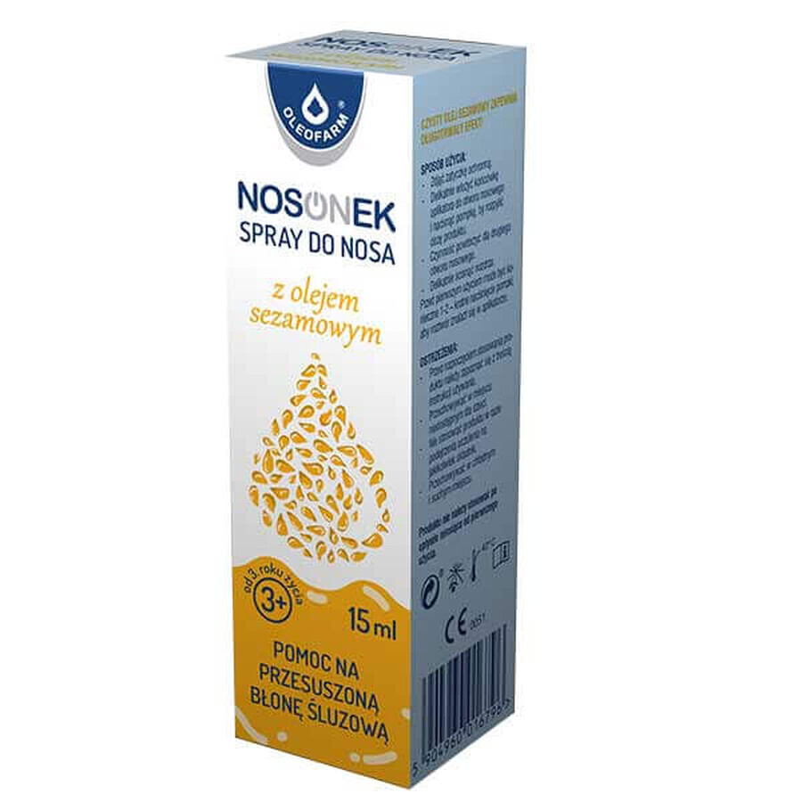 Nosonek, spray nasal à l&#39;huile de sésame, dès 3 ans, 15 ml