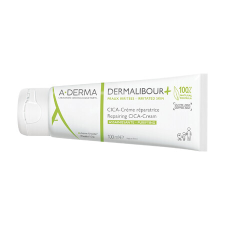 A-Derma Dermalibour+ Cica, crème régénérante peaux irritées, dès 1 jour, 100 ml