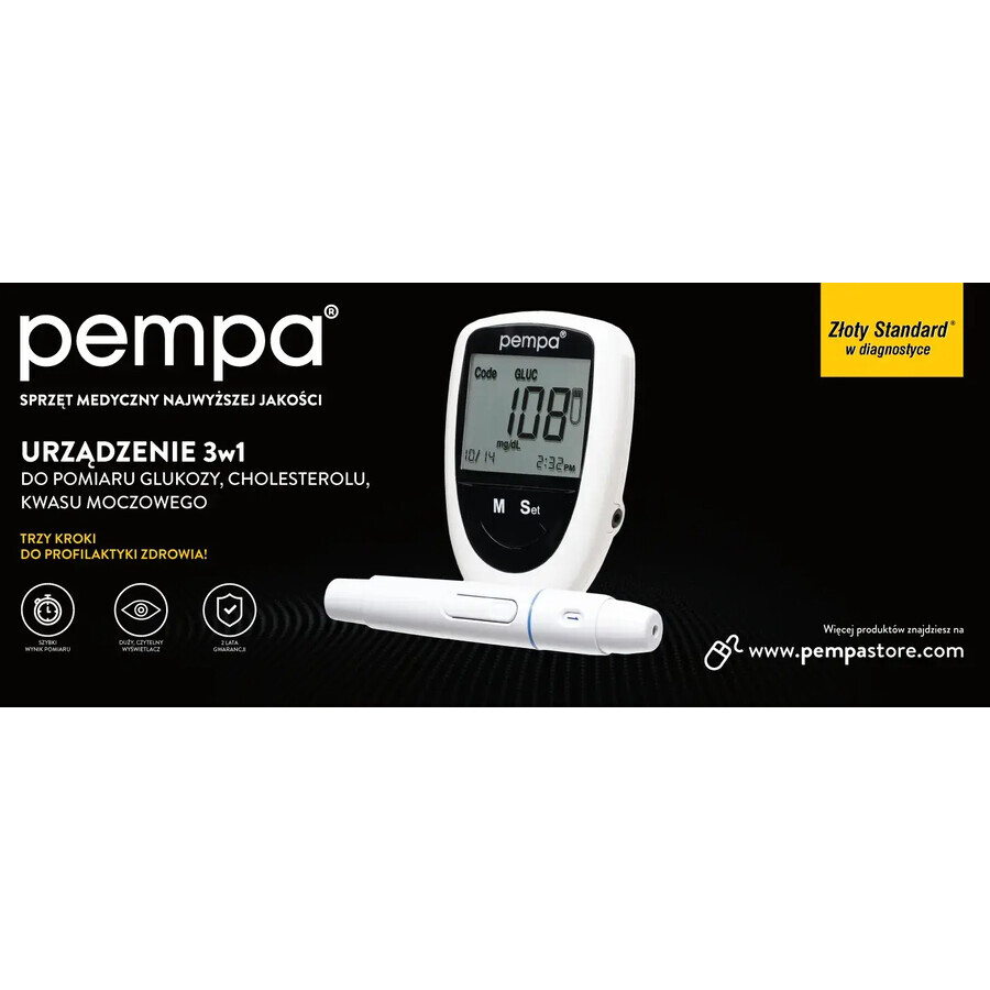 Pempa BK6-40M 3in1, appareil pour mesurer le glucose, le cholestérol et l&#39;acide urique