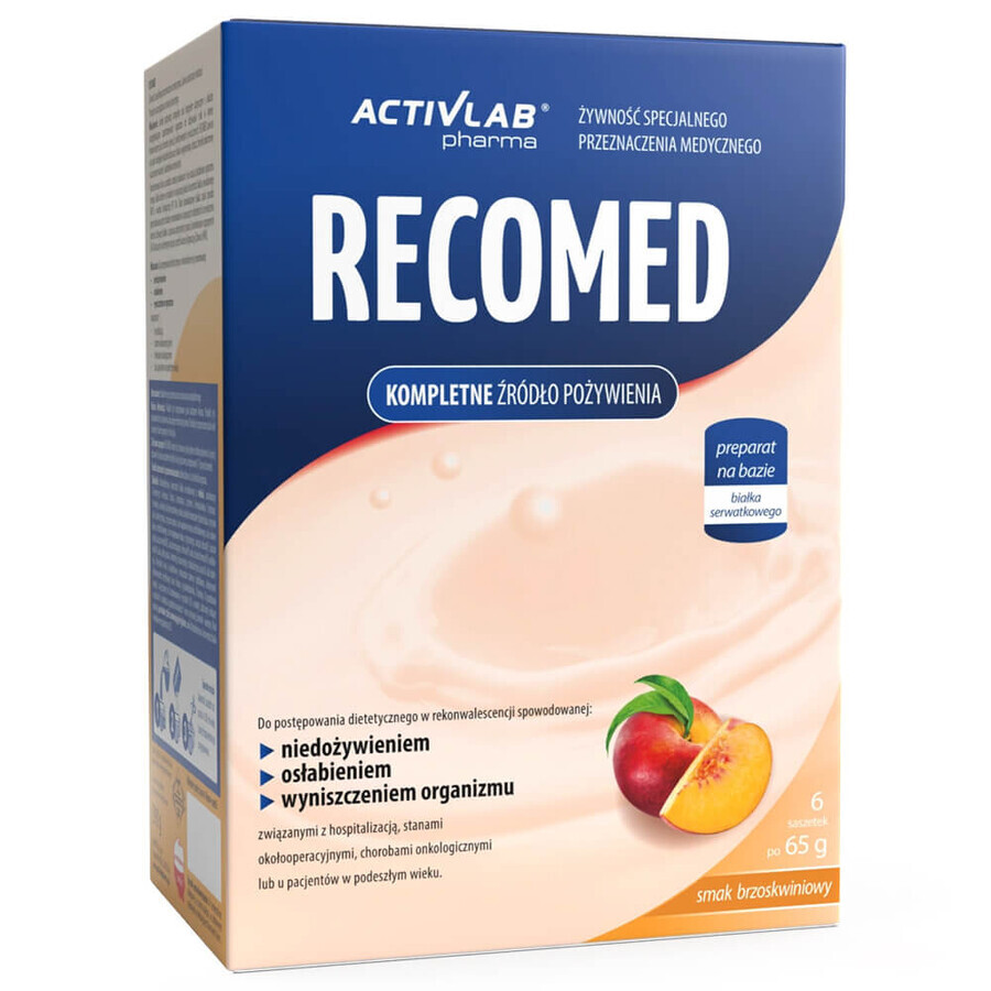 ActivLab Pharma RecoMed, préparation nutritionnelle, pêche, 65 gx 6 sachets